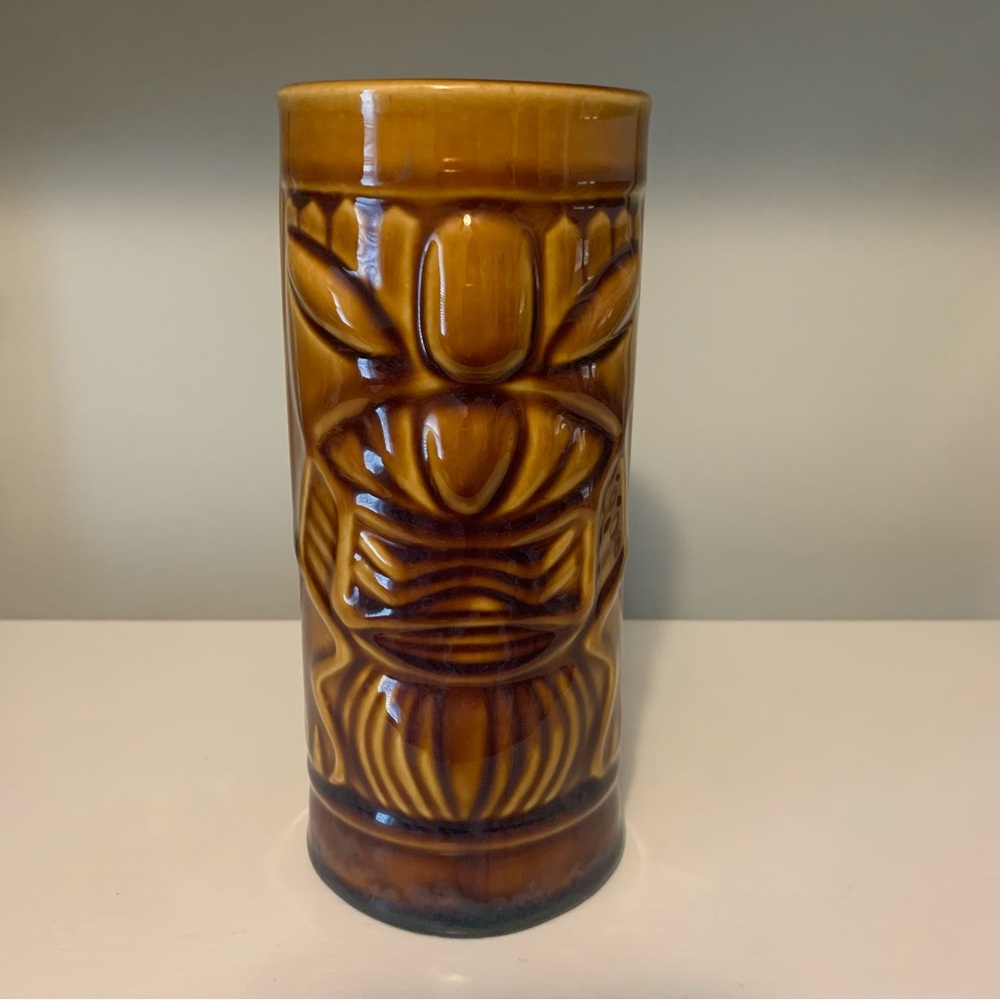 Libbey Tall Brown Tiki Mug Summer Drinks